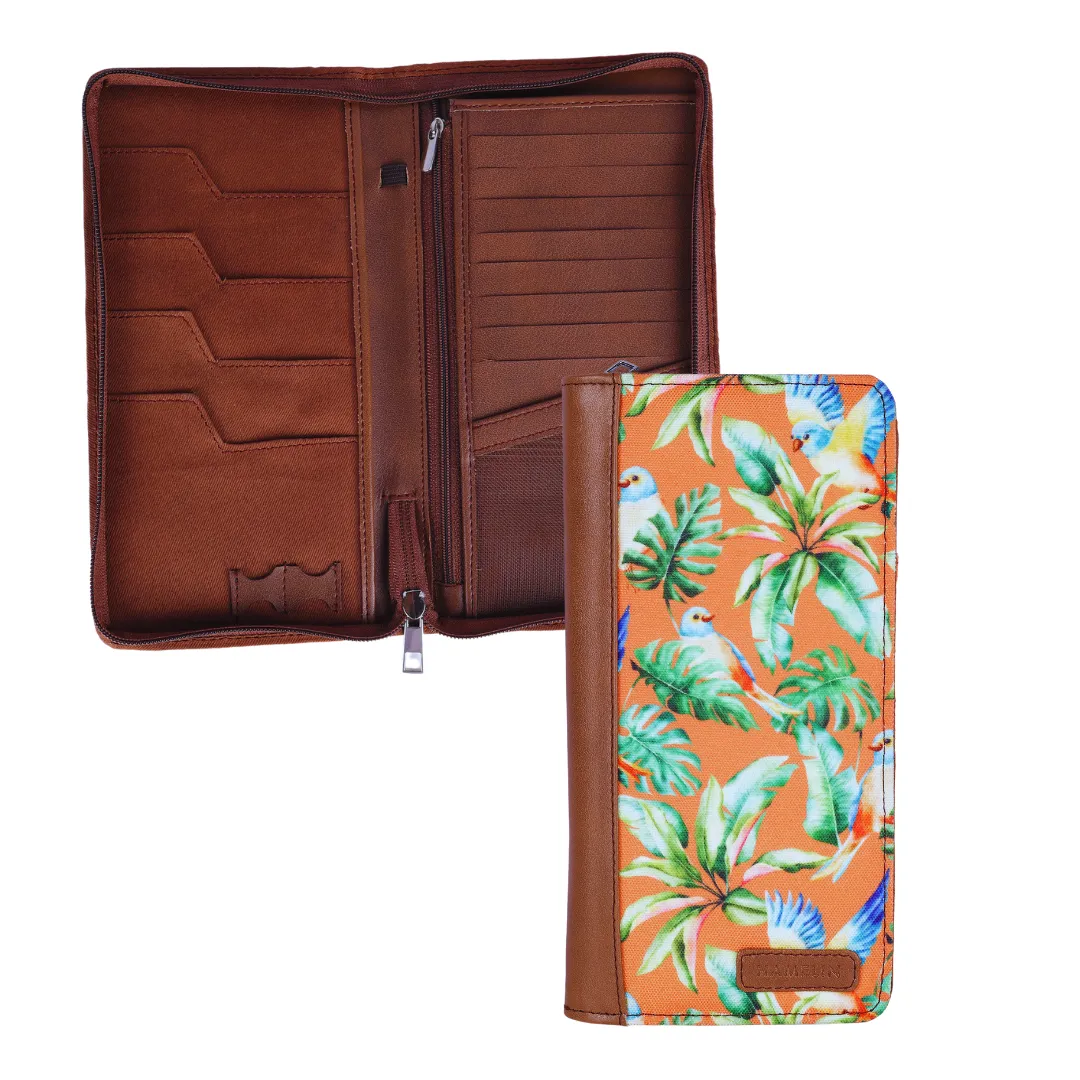 Ultimate RFID Blocking Passport Organizer (Coral Flutter)