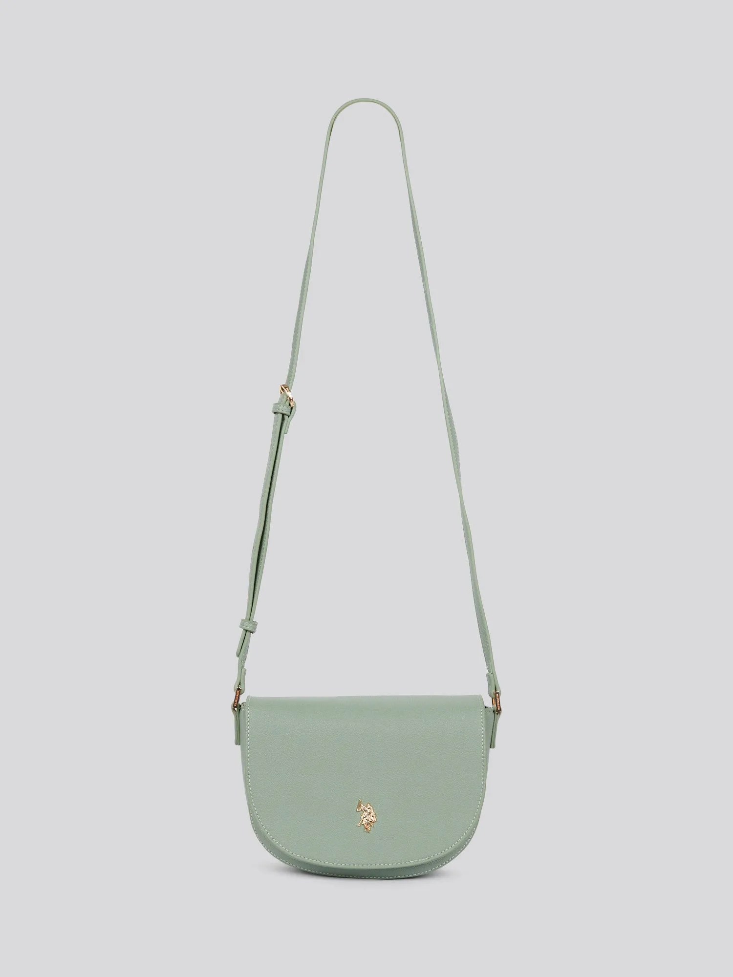 U.S. Polo Assn. Womens Jones Flap Crossbody Bag in Sage