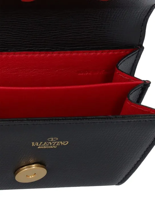 Valentino Garavani   Vlogo grained leather card holder 