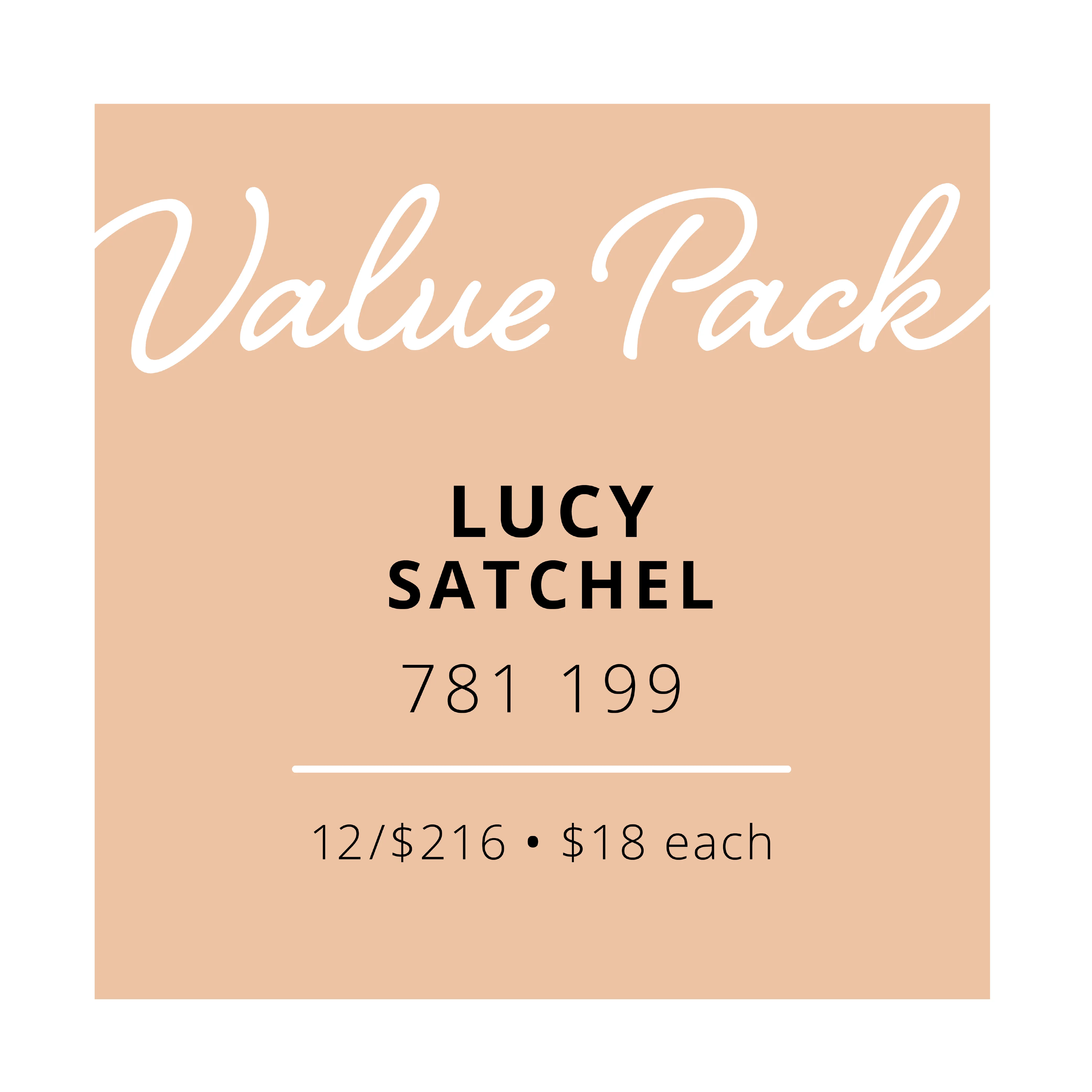 Value Pack Lucy | 12/$216 (Wholesale Only)