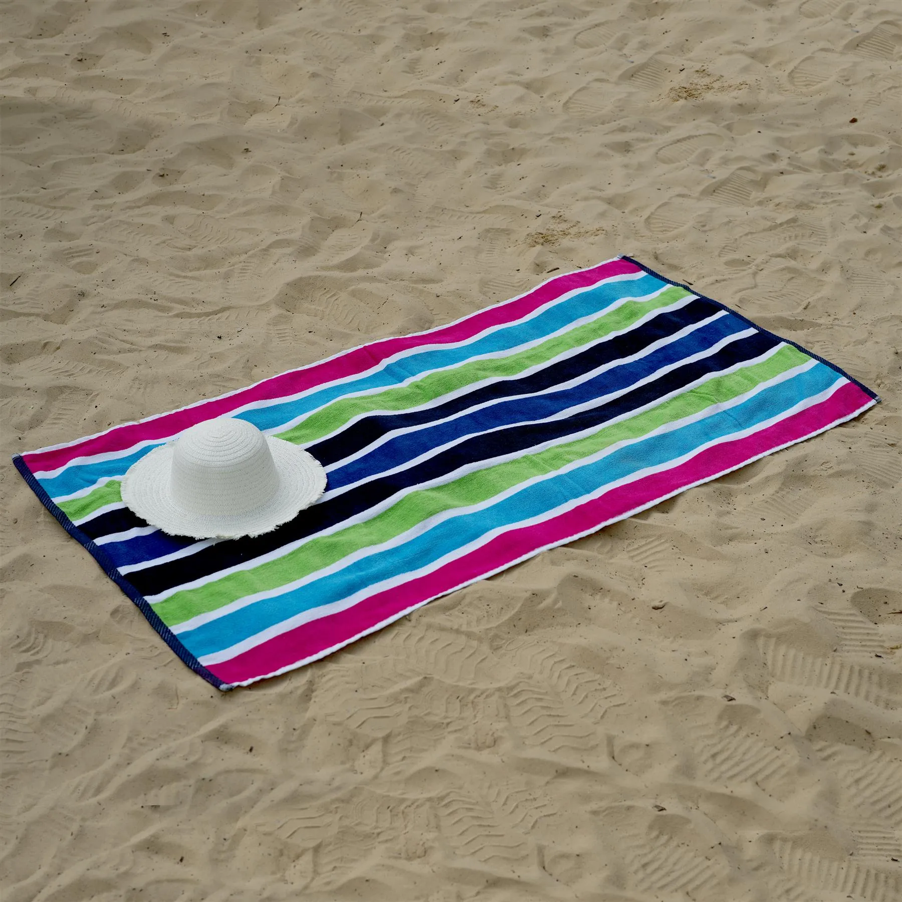 Velour Striped Beach Towel Sanguine