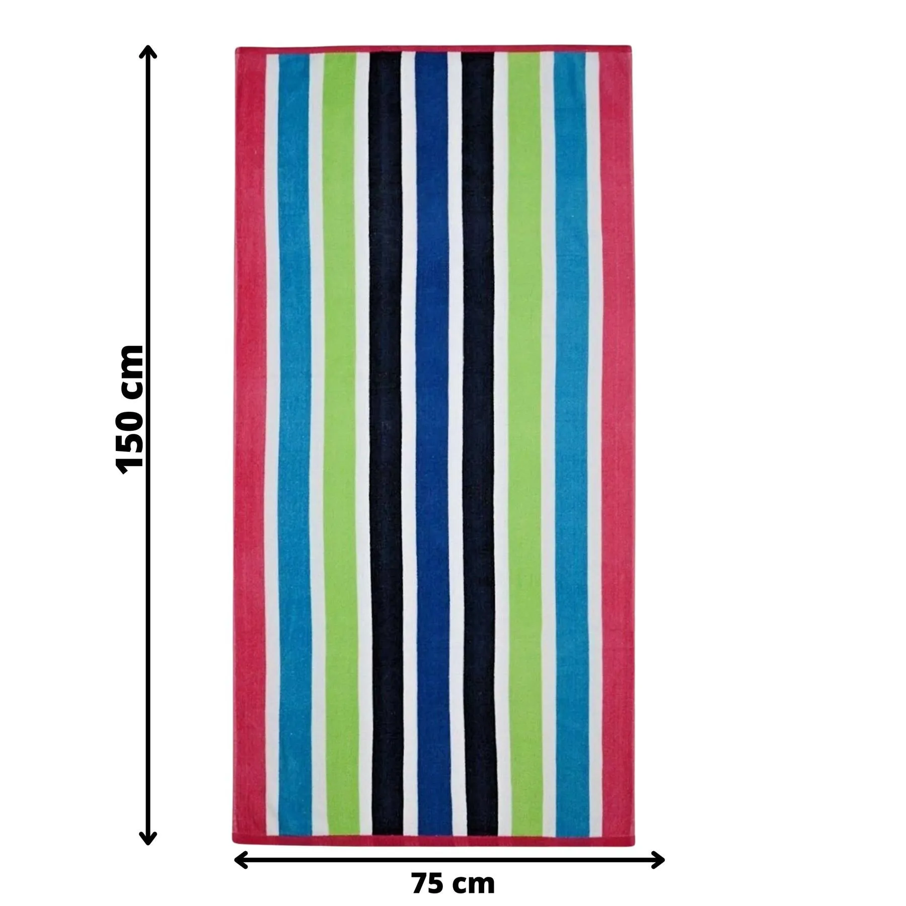 Velour Striped Beach Towel Sanguine