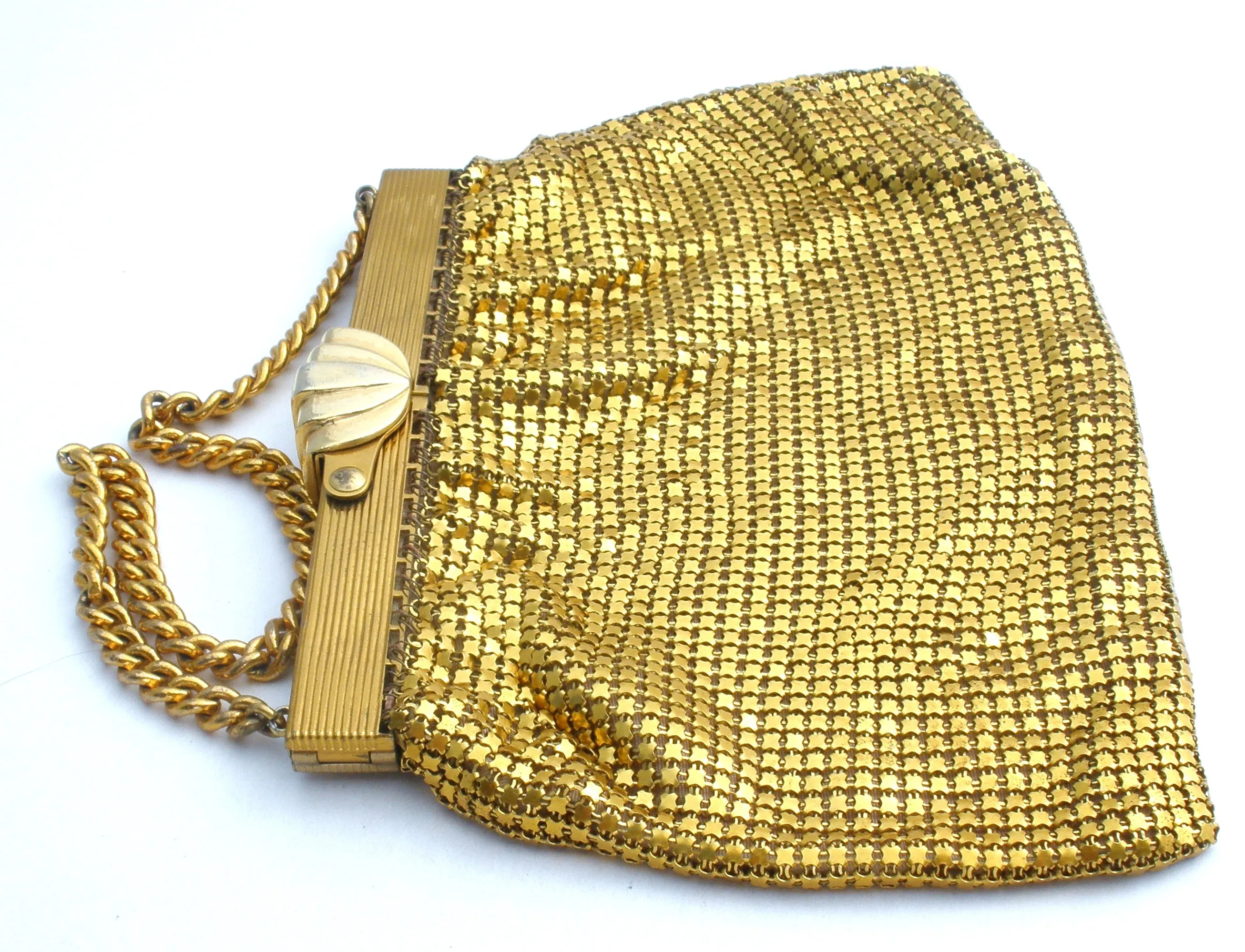 Vintage Gold Tone Metal Mesh Purse