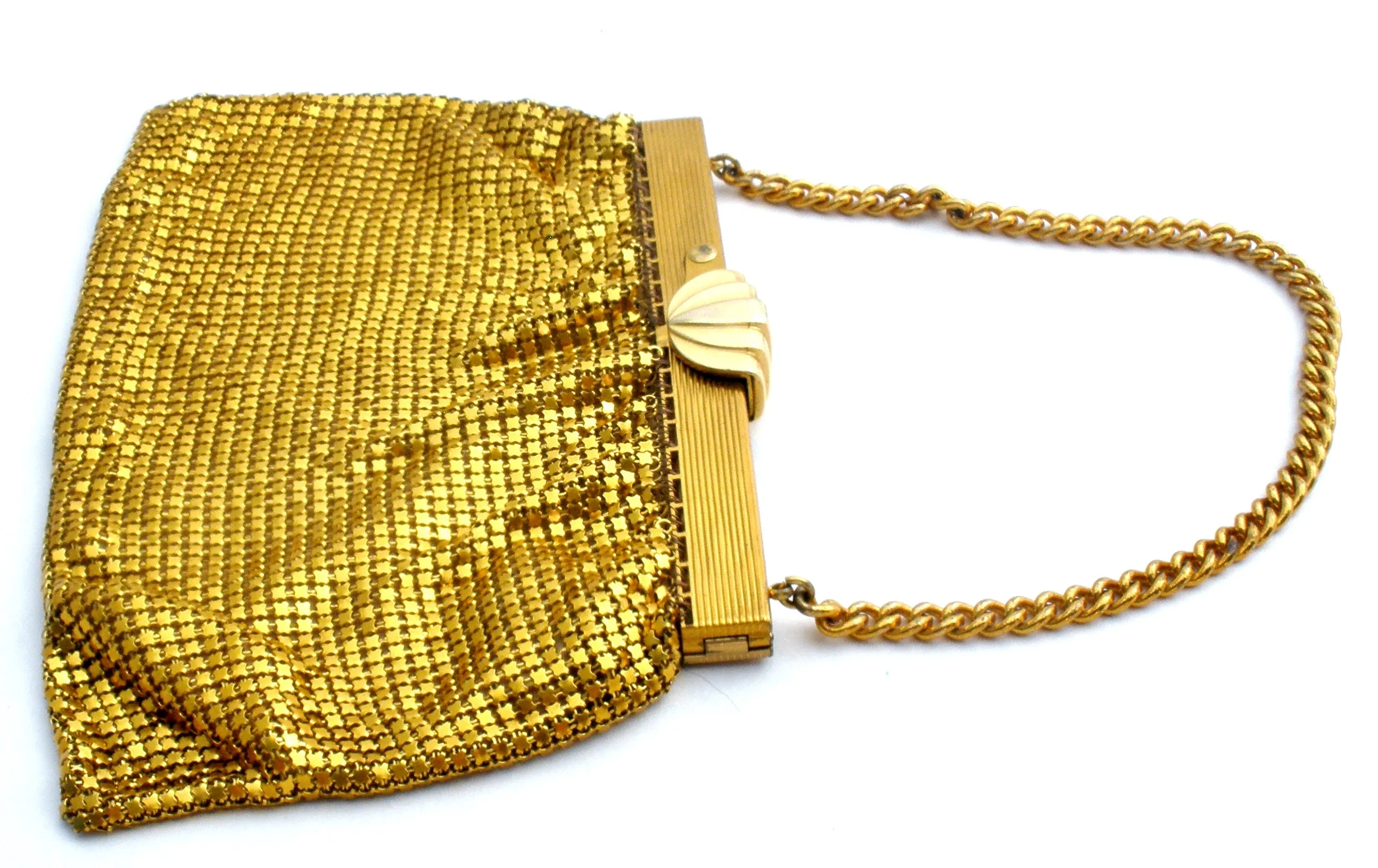 Vintage Gold Tone Metal Mesh Purse