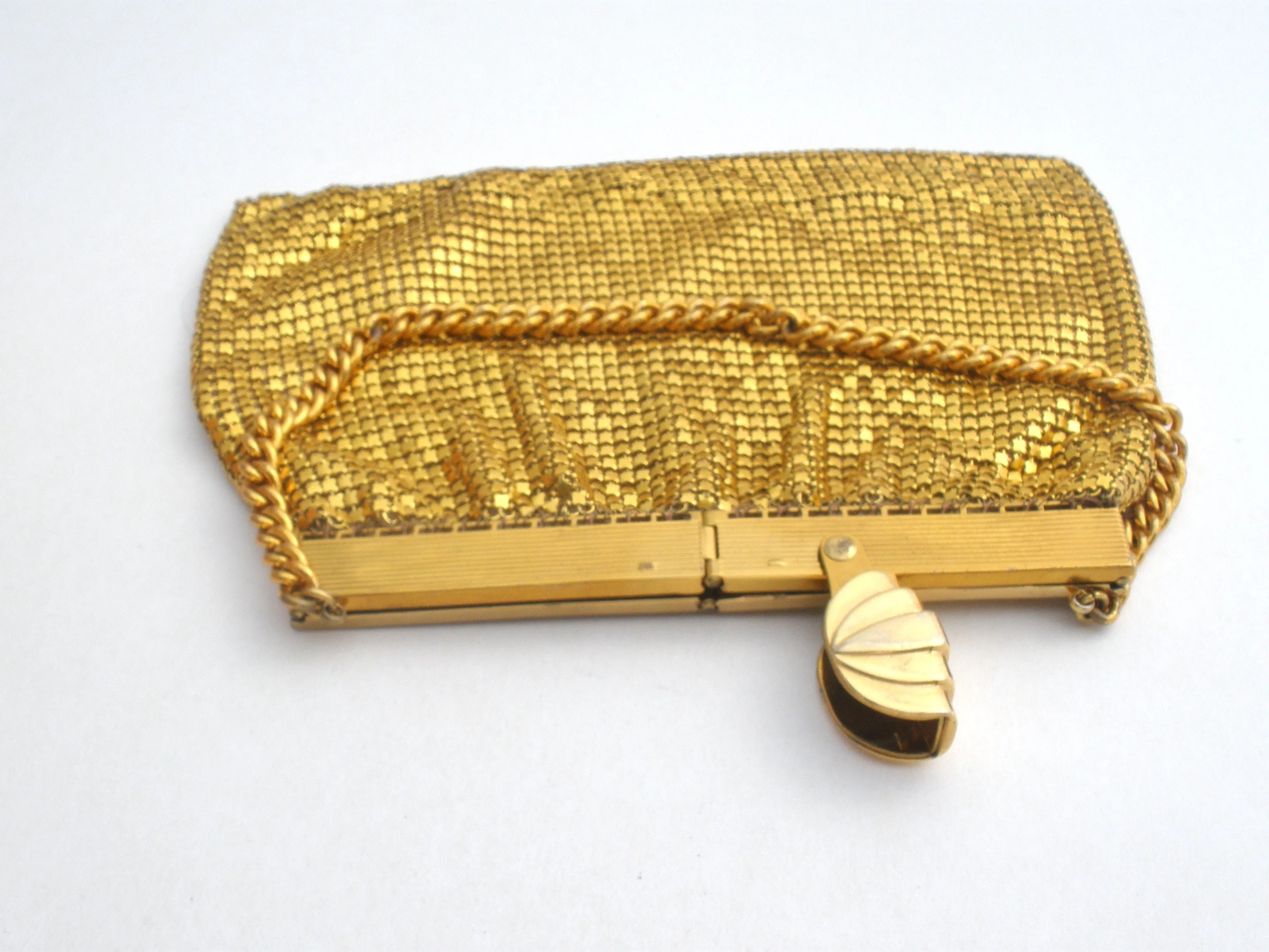 Vintage Gold Tone Metal Mesh Purse