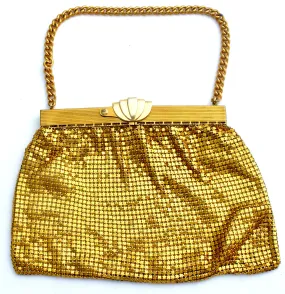 Vintage Gold Tone Metal Mesh Purse