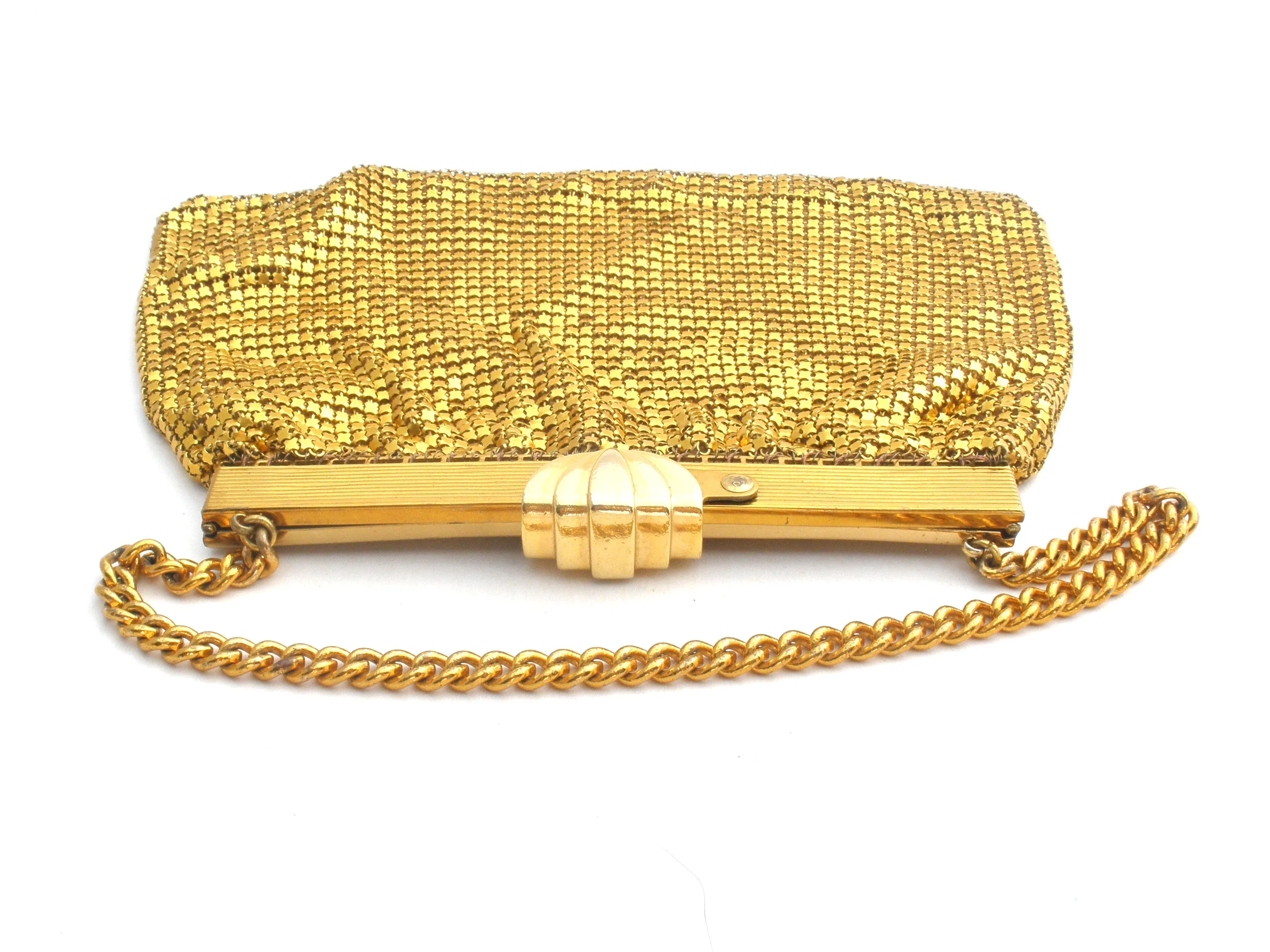 Vintage Gold Tone Metal Mesh Purse