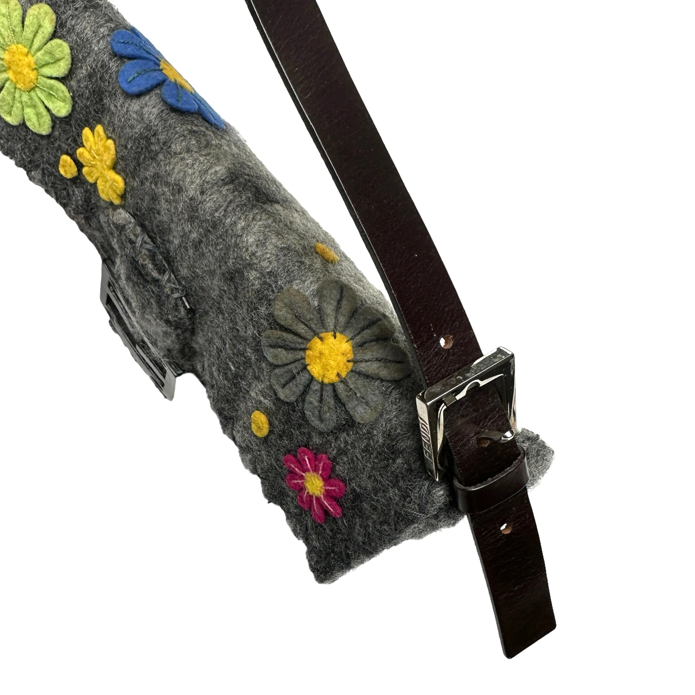 Vintage Grey Wood Floral Baguette