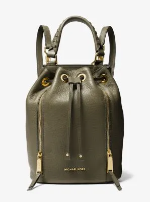 Viv Medium Pebbled Leather Bucket Backpack