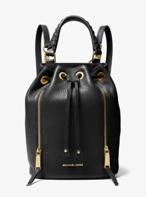 Viv Medium Pebbled Leather Bucket Backpack