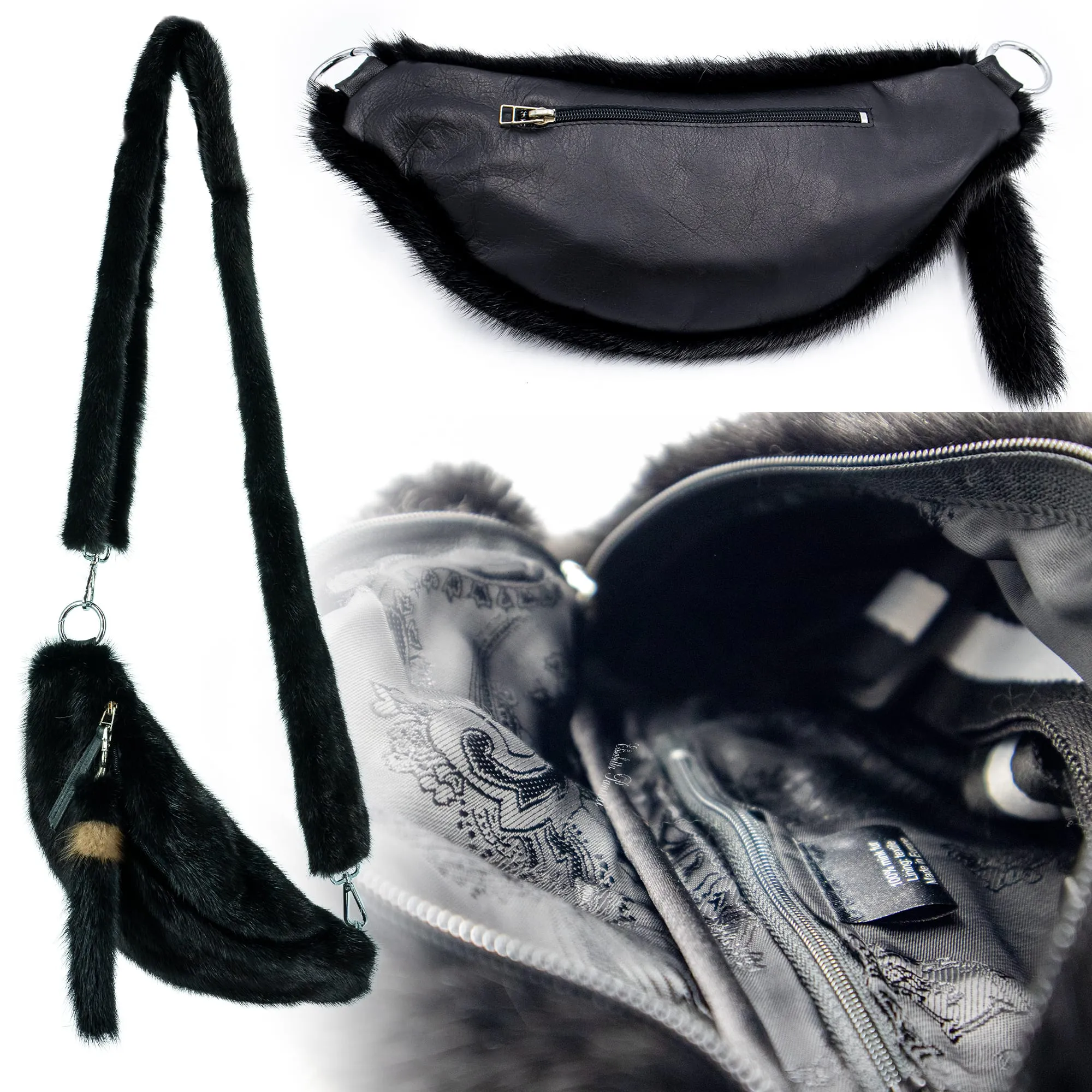 Waist bag in mink Black