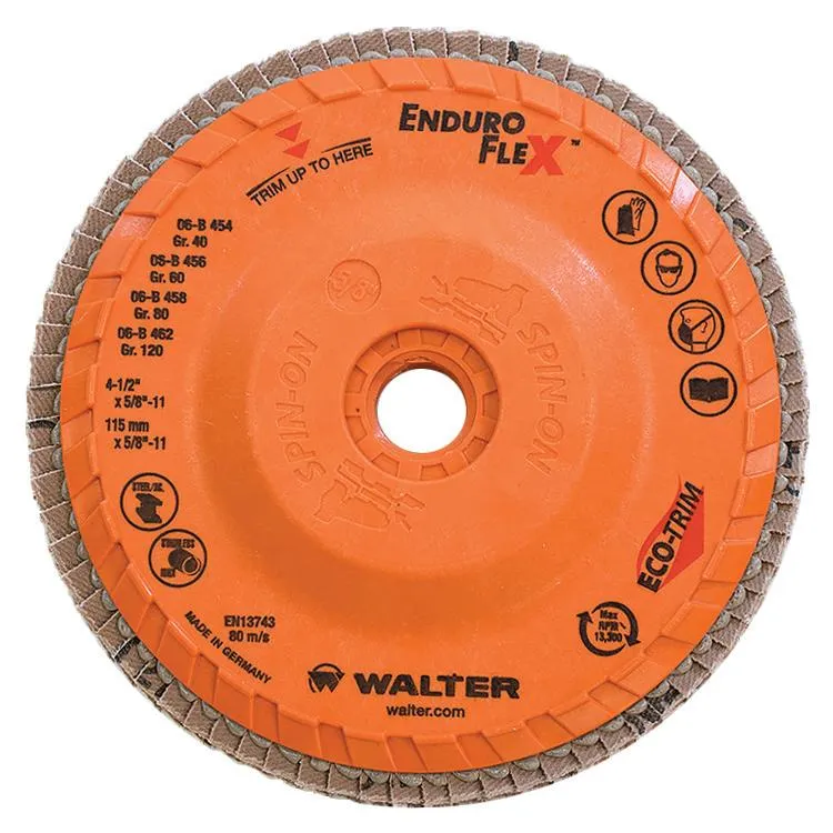 Walter 06B458 4.5" 80 Grit Spin-On Enduro-Flex Flap Disc