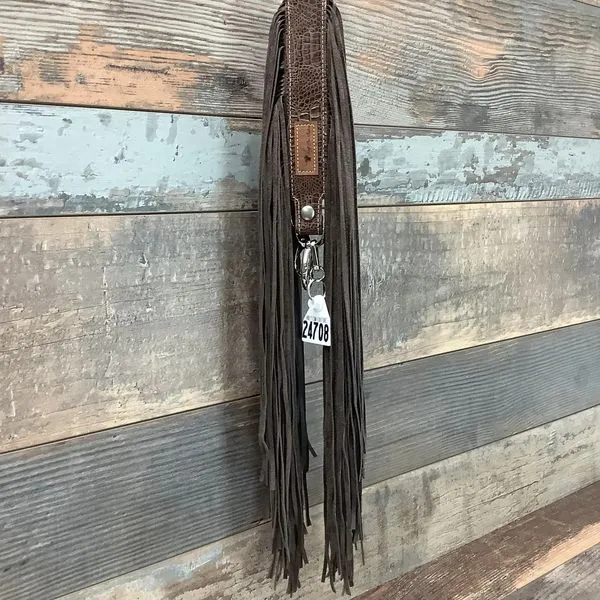 Western Mini Leather Fringe Strap 48" #24708