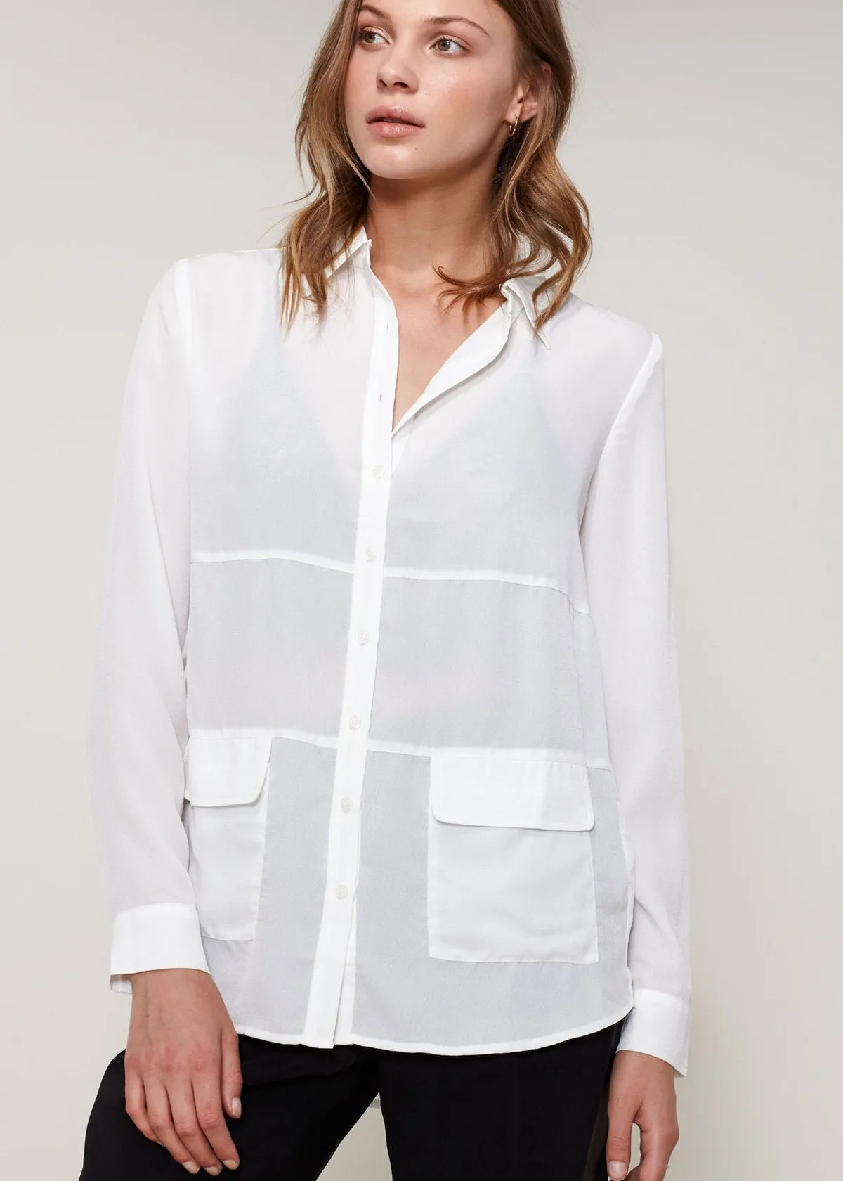 Women's Button Down Pocket Blouse Shirt