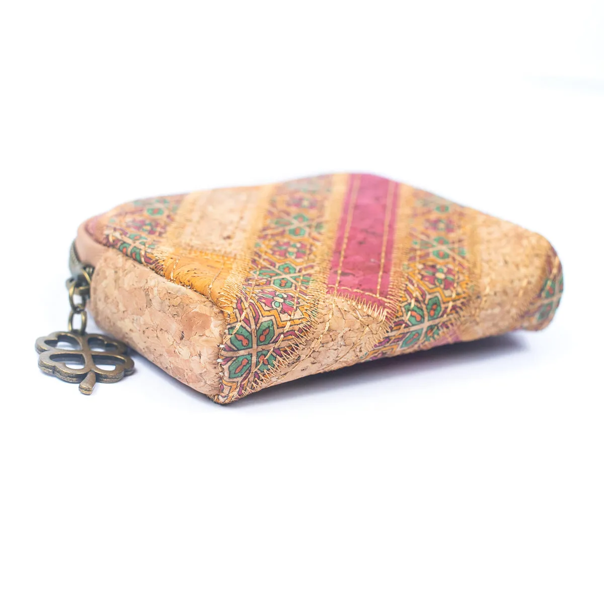 Women's Cork Coin Purse with Patchwork Print BAGF-092-MIX-7（7units）