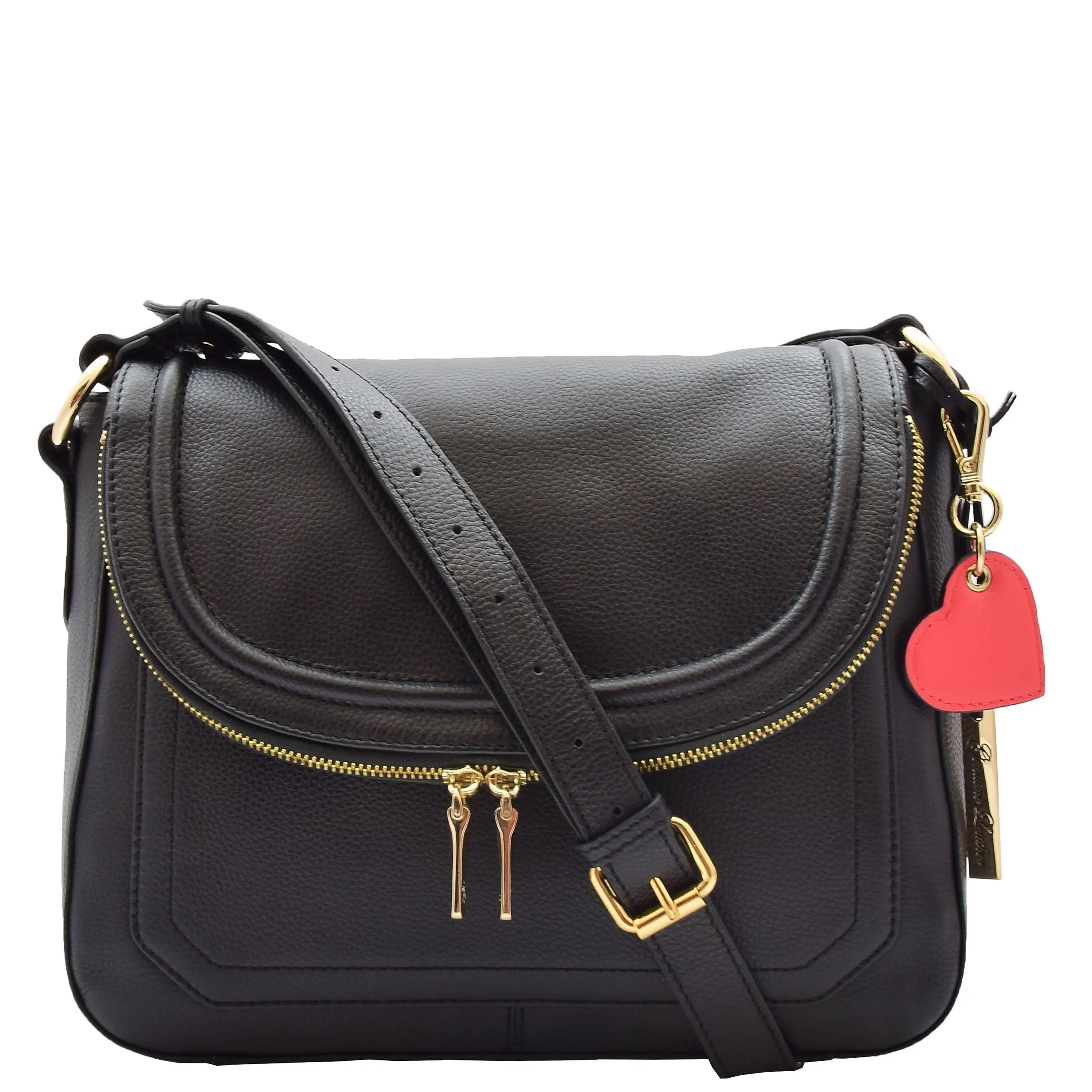 Womens Latest Real Leather Crossbody Bag Casual Messenger Fashion Handbag Clarice Black