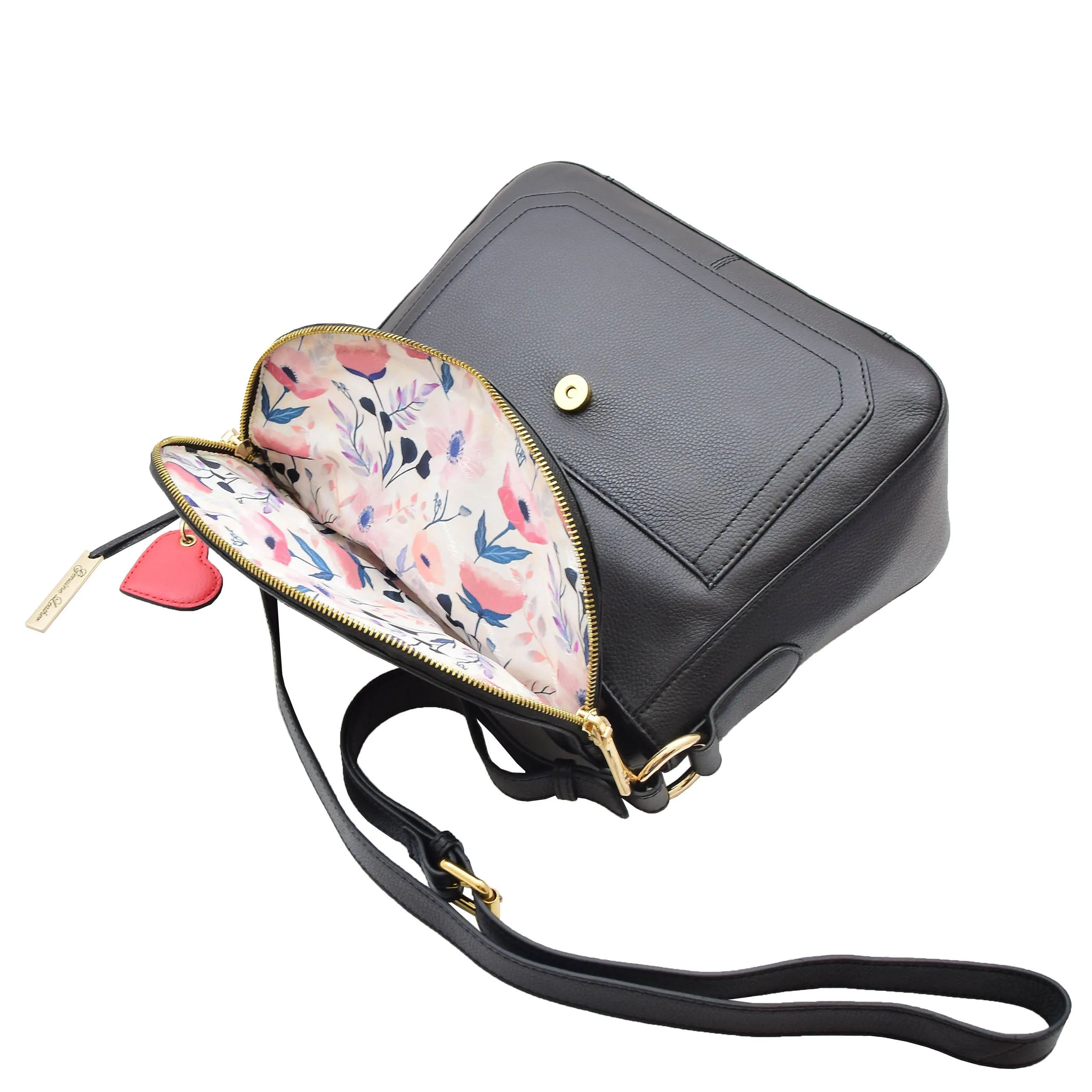 Womens Latest Real Leather Crossbody Bag Casual Messenger Fashion Handbag Clarice Black