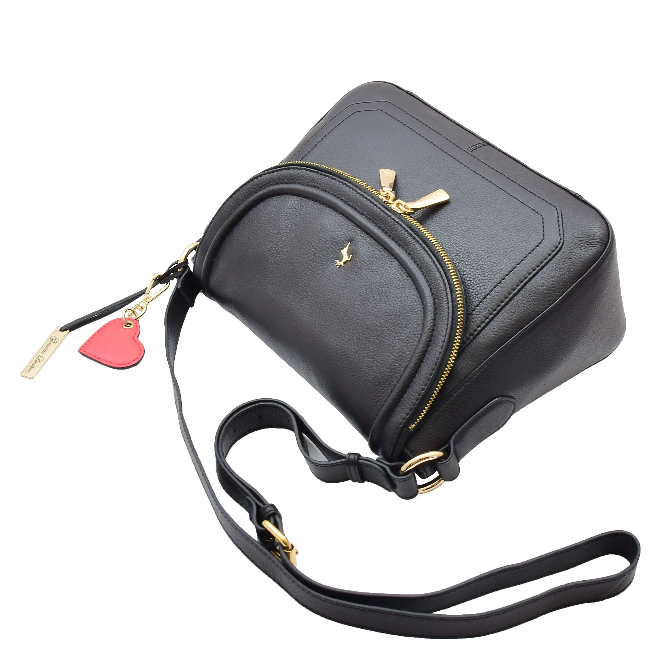 Womens Latest Real Leather Crossbody Bag Casual Messenger Fashion Handbag Clarice Black