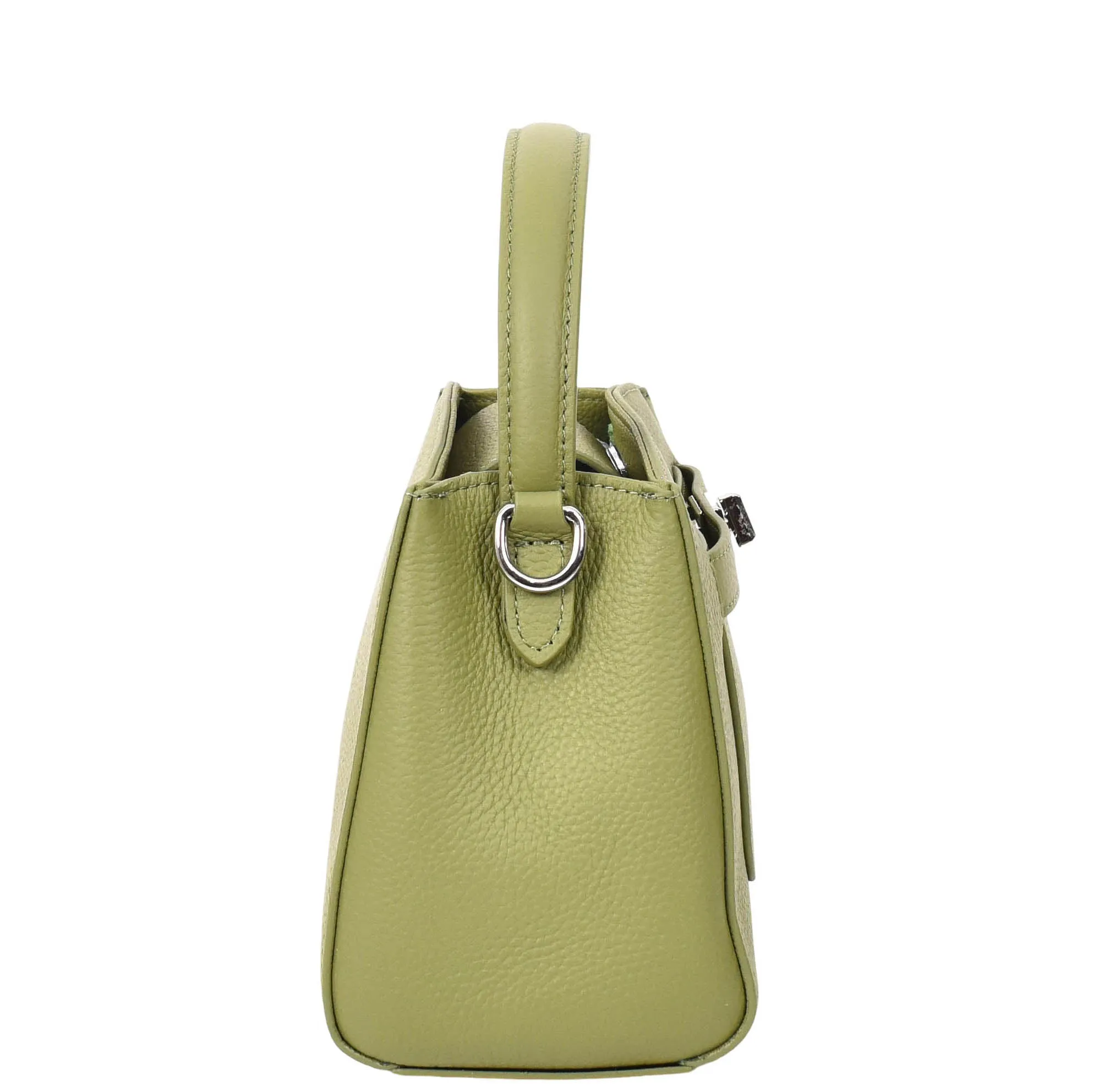 Womens Leather Top Handle Small Bag Lydia Olive