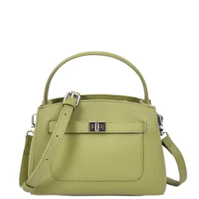 Womens Leather Top Handle Small Bag Lydia Olive