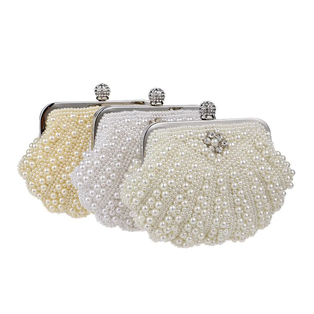 Womens Party Luxury Handbag  Women Bags Designer Pearl Evening Clutch