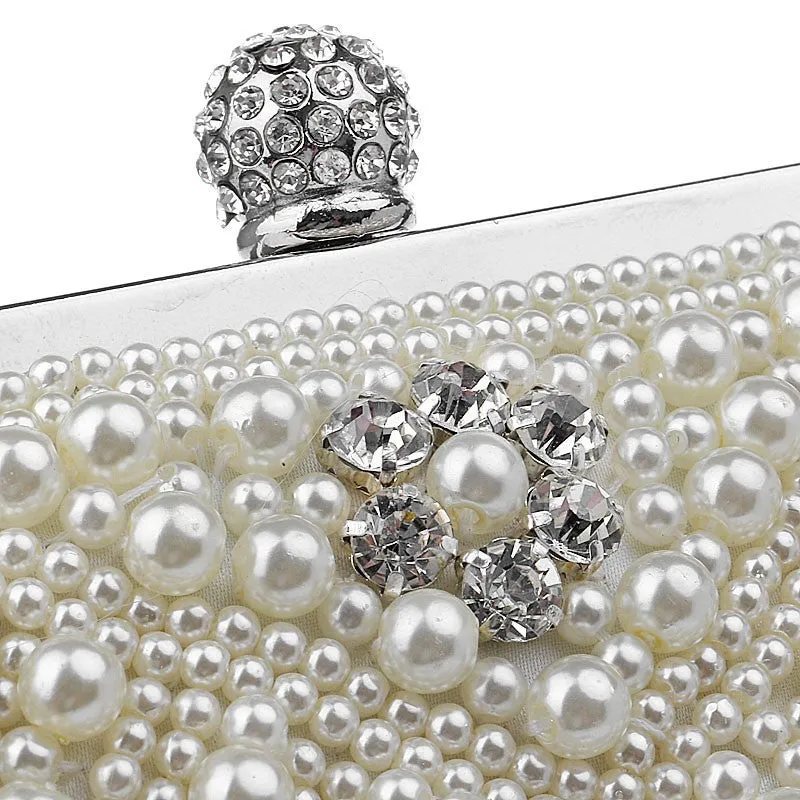 Womens Party Luxury Handbag  Women Bags Designer Pearl Evening Clutch