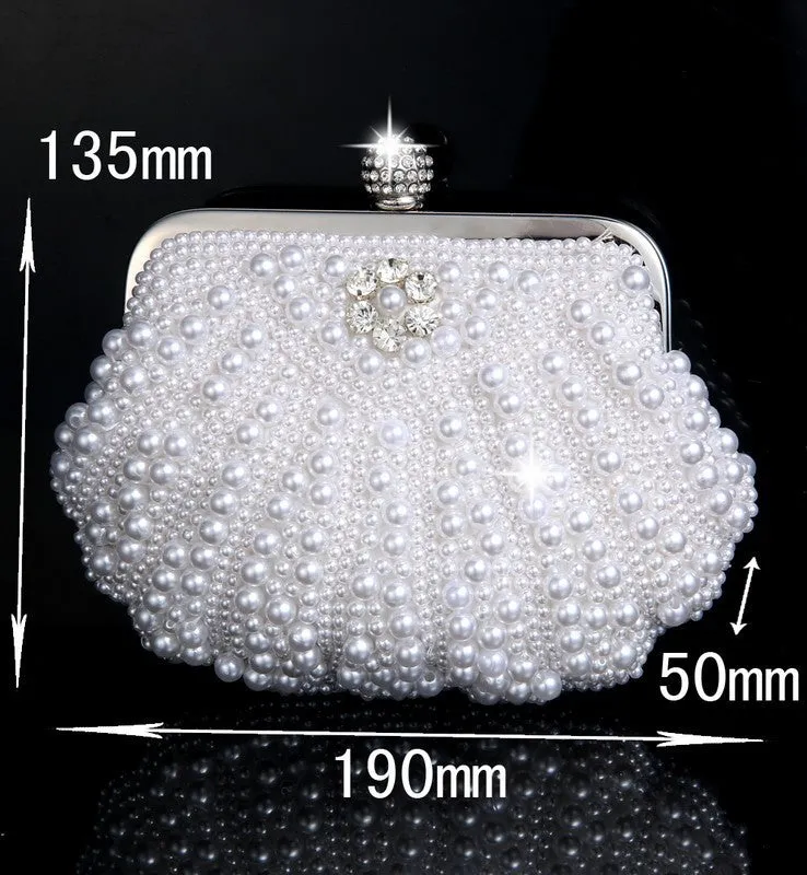 Womens Party Luxury Handbag  Women Bags Designer Pearl Evening Clutch