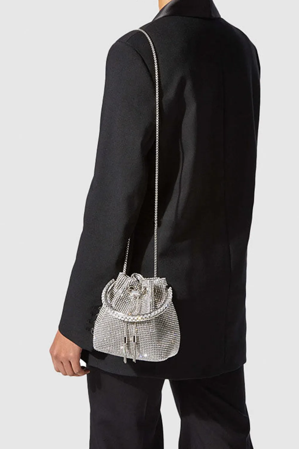 Women’s Small Rhinestone Clutch Bucket Bags