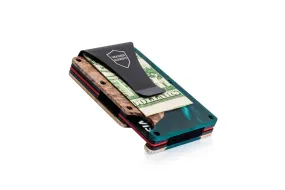 Wood and Resin Smart Wallet (Cyan)