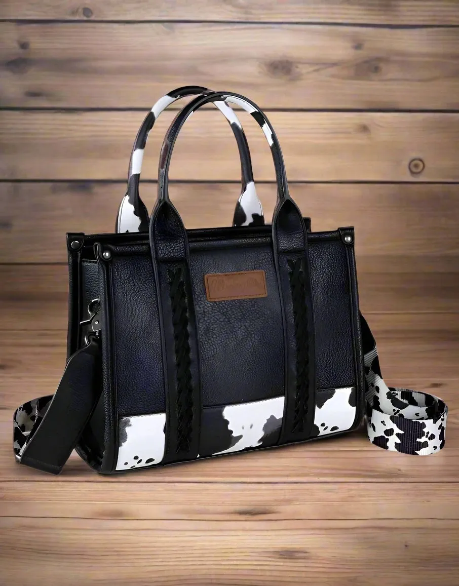 Wrangler Cow Print Concealed Carry Tote/Crossbody