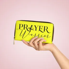 Wristlet Phone Wallet, Yellow and Black Prayer Warrior Graphic Purse