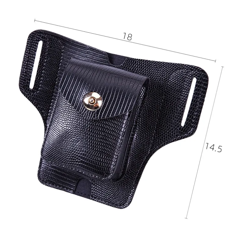 Y-17 3 In 1 Lighter Phone Cigarette Box Storage Waist Bags(Crazy Horse Apricot)