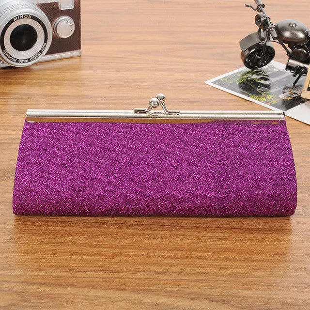 YEJIA FASHION Dazzling Evening Party Bag Women Handbag Chain Design Long Envelope Bags Elegant Lady Phone Card Bag Coin Wallet