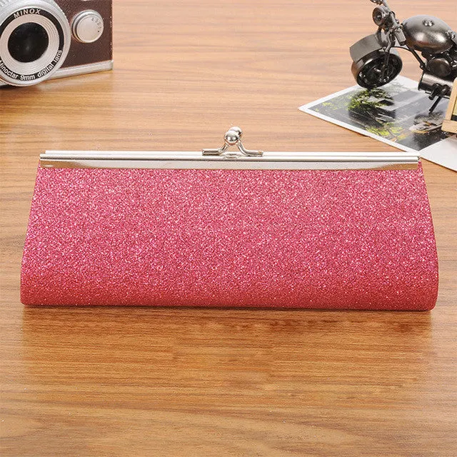 YEJIA FASHION Dazzling Evening Party Bag Women Handbag Chain Design Long Envelope Bags Elegant Lady Phone Card Bag Coin Wallet